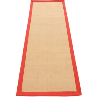 Läufer CARPETFINE "Sisal" Teppiche Gr. B/L: 75 cm x 300 cm, 5 mm, 1 St., rot Küchenläufer