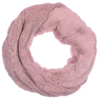 VewoTex Schal Winter Damen Loop Schal » Loopschal mit Wendemöglichkeit, (Einzelner Schal, 1-St. Einzelner Schal), » Strickschal mit Fell » Damenschal warm und flauschig rosa