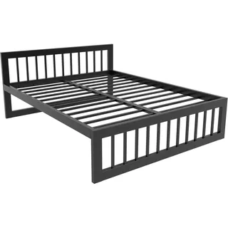 MetaloPro® Metallbett 120x200 cm – Belastbar bis 1000 kg & Aufbau in <10 Min – Stabiles Bettrahmen Bettgestell mit 37cm Stauraum, Quietschfrei, Schwarz