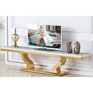 Modernes Sideboard tv Regal Edelstahl Kommode Board Neu Konsolen Tische 200x40cm