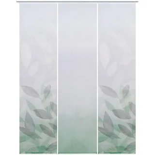 Novel Flächenvorhang Abigail, Grün, Textil, Blätter, 60x245 cm, mit Flauschband, Öffnung für Beschwerungsstab, ohne Technik, Wohntextilien, Gardinen & Vorhänge, Schiebegardinen