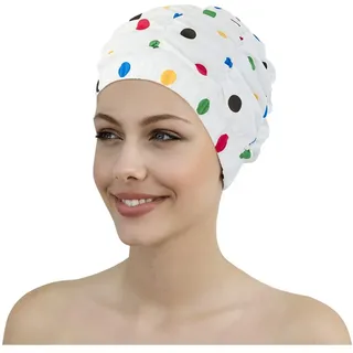Fashy Damen Duschhaube, mit bunten punkten,
