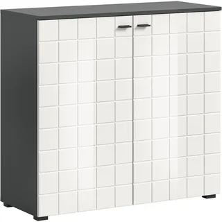 Home Affaire Gora 92 x 0 x 37 cm Grau / Schwarz hochglanz