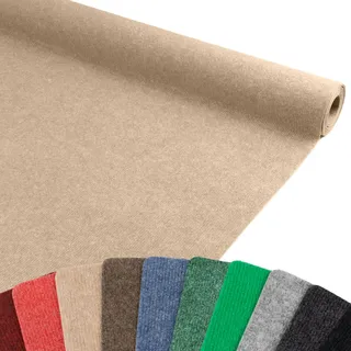 Primaflor Messeteppich Rips Malta | 100x700 cm | Beige | Messeteppich mit Ripsstruktur, Brandschutzklasse Bfl-s1; Nadelfilz-Auslegeware und Teppichboden als Messe-Bodenbelag