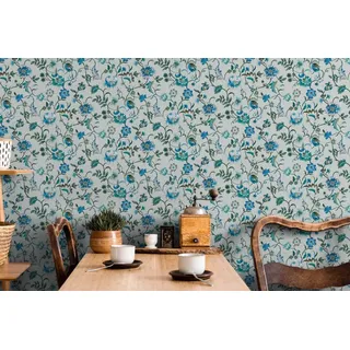 Marburg Vliestapete Modern Abstrakt Floral 10,05 m x 0,53 m 300 g Grün/Türkis 47647