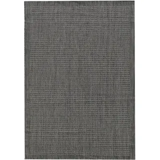 Carpetsale24 In- & Outdoor Teppich Wetterfest 240 x 340 cm Einfarbig Schwarz - Wasserfest,Flachgewebe, für Balkon, Garten, Terrasse, Küchenteppich