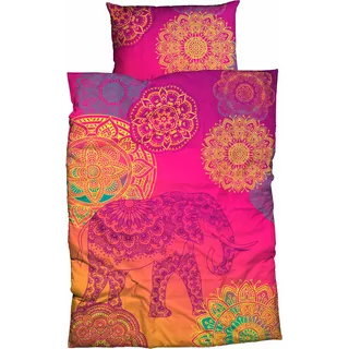 SISTER S Noida Mandalas Violett-Türkis-Orange 135 x 200 cm + 80 x 80 cm