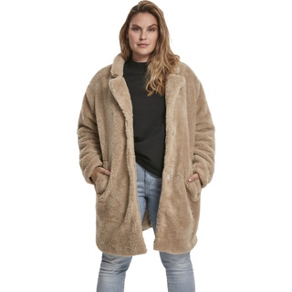 Urban Classics Damen Oversized Sherpa Coat Beige Knopfleiste XL