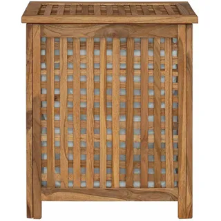 vidaXL Wäschekorb Natur Massivholz Teak