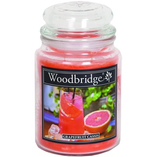 Woodbridge Duftkerze im Glas mit Deckel | Grapefruit Cassis | Duftkerze Fruchtig | Kerzen Lange Brenndauer (130h) | Duftkerze groß | Kerzen Rot (565g)