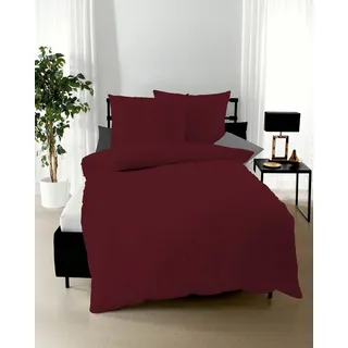 KAEPPEL Uni Mako-Satin burgund 135 x 200 cm + 80 x 80 cm