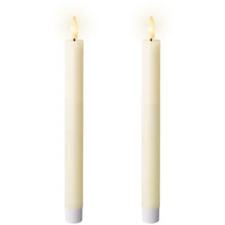 Lumineo LED Kerzen 24 cm 2 St. Creme/Warmweiß