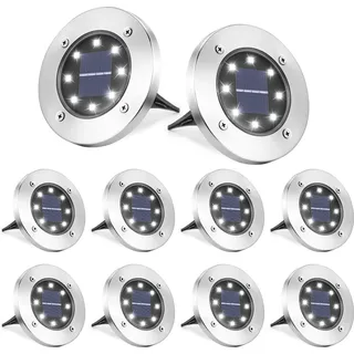 8-teiliges Led-solarlicht Für Den Außenbereich – Solar-garten-bodenlampe – Kühles Weißes Rasenlicht