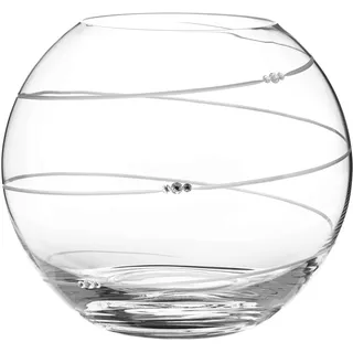 Kugel Vase mit handgeschliffenem Swarovski-Design, verziert mit Globus, Fischschale, ideal für Blumensträuße und andere Dekorationen, 20 cm