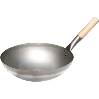 All'Grill All'Grill, Grillgeschirr, Original chinesische Wokpfanne, Ø 35 cm und Edelstahl-Wokring