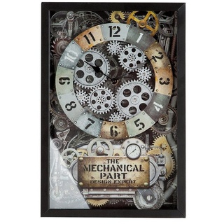 GILDE Uhr GILDE Wanduhr Steampunk - champagner-schwarz-silber - H. 40,5cm x B. 27,5cm