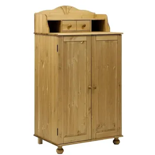 Clever-Moebel Computerschrank Computerschrank Massivholz Kiefer, Sekretär & Büroschrank, PC Schrank Breite: 83cm, Tiefe: 57cm, Höhe: 123,5-154cm beige
