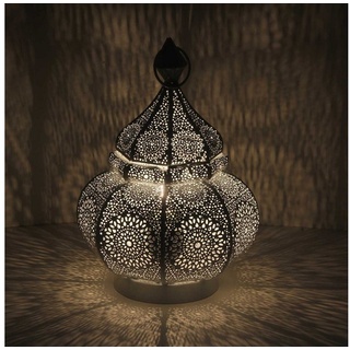 Casa Moro Nachttischlampe Orientalische Tischlampe Fahid in weiß Gold Ramadan Lampe, ohne Leuchtmittel, Eid Mubarak Wohn Tisch Deko weiß