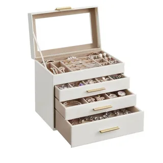 Songmics Schmuckbox mit 4 Ebenen