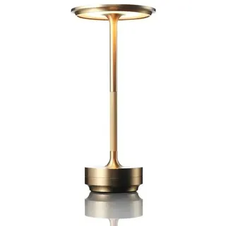 Kabellose Dimmbare LED Akku Tischleuchte Touch Tischlampe Lampe Wohnzimmer Nachttischlampen Dreifarbiges Licht Gold