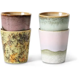 HKliving - 70's Kaffeebecher 230 ml, serendipity (4er-Set)