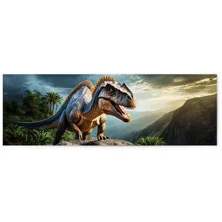 artboxONE Poster 90x30 cm Für Kinder Dinosaurier der Urzeit - Bild Natur Dschungel Erde