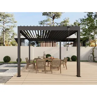 KONIFERA Pavillon Pergola Alhambra Steel, verschiedene Größen, ohne Seitenteile grau 300 cm x 300 cm