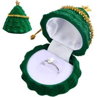 Jinlaili Ring Schmuckkästchen, Schmuckschachtel Mädchen, Ringschachtel aus Samt, Schmuck Display Ringschachtel, Ring Aufbewahrungsbox für Weihnachten, Verlobung, Hochzeit, 60 x 60 x 70 mm