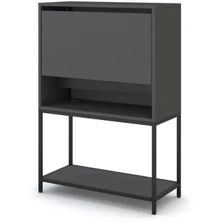 Assmann Sekretär, Anthrazit, Schwarz, Metall, Holz, 80x115.6x36 cm, Arbeitszimmer, Schreibtische, Sekretäre