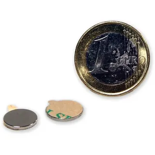 40 x Scheibenmagnet selbstklebend 3M - Ø 10 x 1mm Neodym N35 (NdFeB) - hält 500g - 40 Stück - Magnetscheiben - Starke Klebemagnete (Rundmagnete) mit extremer Haftkraft für Industrie und Zuhause