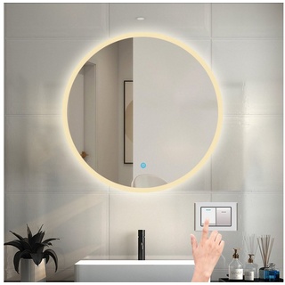 duschspa Badspiegel Badezimmerspiegel Rund Spiegel mit LED Beleuchtung, Φ 50-100 cm weiß Wand/Touch+Speicherfunktion+Dimmbar+Beschlagfrei - Ø 50 cm