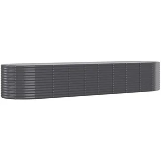 vidaXL Hochbeet Pulverbeschichteter Stahl 396x100x68 cm Anthrazit