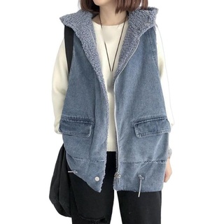 KIKI Anzugweste Warme Fleece-Jeansweste für Damen für Winterwärme