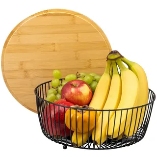 eluno Obstschale rund, aus Metall schwarz