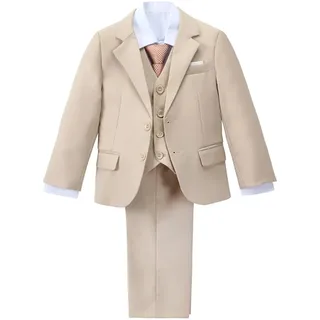 Lito Angels Jungen 5-teiliges Smoking-Anzug-Set, Khaki, 6 Jahre/116 - 6 Jahre