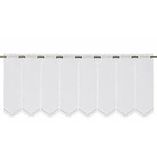 Startex Scheibengardine Borte Lochstickerei weiß Höhe 30/45/60/90 oder 120cm | Breite der Gardine frei wählbar in 10,5cm Schritten | Gardine | Panneaux | (Höhe 45cm)