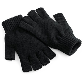 Beechfield® Strickhandschuhe Fingerlose Handschuhe Strick Herren Damen schwarz L/XL