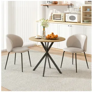 Homcom Runder Küchentisch Ø 80 cm Eiche beige