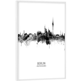 artboxONE Poster mit weißem Rahmen 30x20 cm Städte Berlin Germany Skyline BW - Bild Berlin blackandwhite City