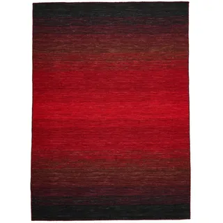 Nain Trading Designteppich Kelim Horizon 301x401 Handgewebter Moderner Orientteppich, rechteckig, Höhe: 5 mm rot|schwarz