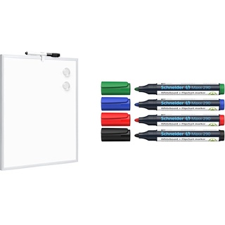 Amazon Basics Magnetisches Whiteboard & Schneider Maxx 290 Marker (für Whiteboards und Flipcharts