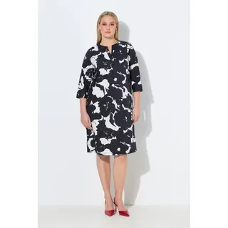 Ulla Popken Kleid Tunikakleid Schwarz/Weiß 46/48