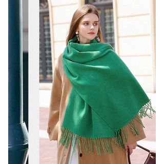 XDeer Modeschal Damen Schal,kuschelweich,Winter Schal Poncho Qualität,Neuer Stil, Damen Halstuch Geschenk für Frauen in verschiedenen Farben grün 66 cm