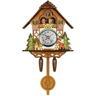 Antike Kuckucksuhr Aus Holz, Vogelhaus-wanduhr, Wohndekoration, Hängekuckucksuhr, Automatische Schwingglocke, Pendel, Wohnaccessoires