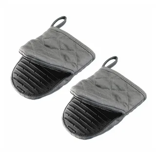 WESTMARK Topflappen mini, mit Silikon-Grillfächen, bieten Schutz vor Hitze bis 250°C, hitzebeständig, hochwertig, langlebig grau|schwarz