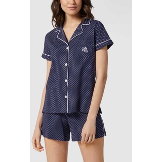 Pyjama aus Baumwolle, Dunkelblau, L