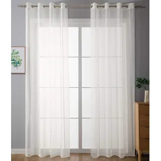 Gardinenbox Ösenvorhang 2er Set 140 x 175 cm Transparent