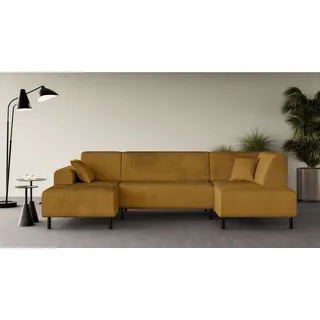 OTTO home Wohnlandschaft ARROS U-Form mit Wellenunterfederung, Maße B/T/H: 300/163/81 cm, incl. Zierkissen, mit Recamiere links/rechts bestellbar, auch in Cord gelb