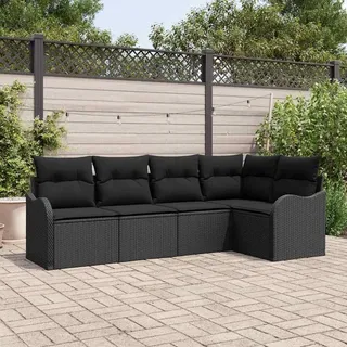 vidaXL Garten-Lounge-Set 5-tlg. schwarz