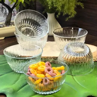 LAV Premium Glas 6er Dessertschalen 215ml 100% BLEIFREIE Kristall Glassschalen Set 6, Dessertbecher, Dessertgläser, Puddingschalen Glas Dipschale, Stapelbare Servierschalen Saucenschalen